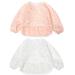 Little Dimsum Long Sleeves Toddler Weaning Bibs | Sleeved Baby Waterproof Feeding Coverall Set | Catching Food & Wipe Clean 6-36 Months(Mouse&Alpaca)