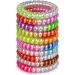 Jesslab Spiral Hair tie 10 pieces of traceless telephone cable hair tie plastic coil hair tongue ponytail holder no-damage hair accessories for girls women women color sorted (#3)