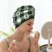 Buy Hair Towel Wrap - Quick-Dry Turban with Button | Green White Lumberjack Plaid Hair Drying Towel for Fast Absorption - Buy Online on GoSupps.com