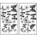 Mini Tattoos 2 Sheets Butterfly Waterproof Temporary Tattoo Festival Flash Fake Tattoo Body Art Make up Neck Shoulder arm Tattoos Cartoon Stickers Women Teens Girls Fashion Fun Party