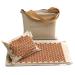 Akumata eco acupressure mat with pillow set of back and neck pain |Massage Set - Massage mat full body and acupressure neck pillow - linen & gold