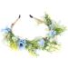 Peony Flower Headband Christmas Blue Flower Hair Band Xmas Floral Crown Headpiece for Girl Women Home Wedding Party Favor Decorations