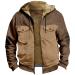 Hanxiulin plush jacket oversize warm lined fleecemantel men cardigan winter color variants transition jacket lightweight quilted warm cuddly winter coat winter jacket khaki xxl