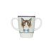 Rosa Lifestyle Two Handled Melamine Cat Mug Lightweight 126g 400ml/14oz Capacity Daily Living Mobility Aid for Elderly Dementia Tremors Arthritis & Weak Grip (Cat)