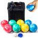 Rally and Roar Soft Rubber Bocce Ball Game Set - 8 Balls, Pallino, Carry Case, Measuring Rope - 84mm