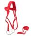Zerodis Adjustable Horse Bridle with Rein Red Harness Headstall with Soft Cushion