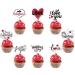 36Pcs Valentine's Day Cupcake Toppers 12 Designs Valentines Cupcake Toppers Sweet I Love You Kiss Heart Shaped Cupcake Topper Food Picks Cake Accessories for Valentine's Day Gifts Cake Decoration - Buy Online on GoSupps.com