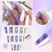 Luvadeyo Long Wave Press-On Artificial Nails - 24PC Gradient Blue White & Purple | Perfect for Women & Girls - Buy Online on GoSupps.com