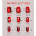 Cat Eye Short Squoval Nails - Shimmery Ruby Red Press-On False Nails | 24 Reusable Fake Nails with Adhesive Tabs - International Shipping Available - Buy Online on GoSupps.com
