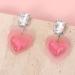 Feylie Sweet Pink Heart Earrings | Fashionable Acrylic Statement Jewelry | Perfect Gift for Women & Girls - Buy Online on GoSupps.com