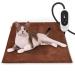 BurgeonNest Pet Heating Pad for Dogs Cats with Timer, 28" x 16" / 18" x 16" Upgraded Electric Heated Dog Cat Pad Temperature Adjustable Pet Bed Warmer Blanket Mat Auto Power-Off 18 X 16 INCH Khaki