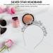 CYNOSURETECH 1 Piece Star Headband and 1 Piece Face Sticker Silver Star Headband Women's Headband Metal Headband Exquisite Headwear for Parties Cosplay and Birthday Parties - Buy Online on GoSupps.com