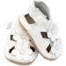 Dotty Fish Soft Leather Baby Shoes | Toddler Sandals | Non-slip Suede Soles | White Flowers | 0-6 Months to 3-4 Years - Buy Online on GoSupps.com
