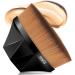 MSQ Foundation Brush Make-up Brush Kabuki Flat Top Face Brush Groove Design Blush brushes for mixing liquid cream concealer premium (black)
