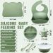 21 Pcs Silicone Baby Feeding Set - Toddler Led Weaning Supplies - Suction Plate, Spoon, Fork, Bowls, Sippy Cup, Bib, Placemat - 10+ Month - Dark Color Fresh Style - Buy Online on GoSupps.com