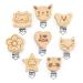 Artestar pacifier clip 8 pieces wood clip wood animal pacifier chains clips pacifier chains accessories pacifier clip wood nuckel clip pacifier clip for baby and children love-6 pcs