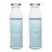 2 Mouthwash Bottles Glass Dispenser Containers with Mouth Wash Labels 24 oz