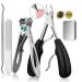 Toe Nail Clippers for Thick Nails Large Toenail Clippers for Ingrown Toenails or Thick Nails for Man Women Seniors Nail Clippers with Stainless Steel Professional Fingernail Clippers Set (Black)
