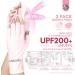 Saviland Anti UV Gloves for Gel Nails - 2 Pairs, UPF200+ Professional Protection Gloves for Gel Manicures - Pink/Nude - Buy Online on GoSupps.com