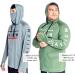 Men's Long Sleeve Fishing Shirt with Hood and Gaiter UPF 50+ Sun Protection - White - Large - Buy Online on GoSupps.com