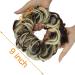 Messy Bun Hair Piece Scrunchies - Dark Brown Mix Bleach Blonde (2 PCS) | Curly Wavy Updo Hair Extension Chignon Ponytail Accessories for Women and Girls - Buy Online on GoSupps.com