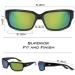 KastKing Skidaway Polarized Sport Sunglasses | Ideal for Driving, Fishing, Cycling, Running | UV Protection | Gloss Black Frame, Brown Base - Chartreuse Mirror Lens | Men and Women - Buy Online on GoSupps.com