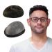 Lordhair Human Hair System for Men Mens Hair System Mens Toupee 0.03mm Thin Skin Hair Replacement System Base Size 8x10 Inch Light Medium Density Hairpiece Dark Light Brown 3#