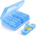 Auvon weekly pill box 7 days 3 compartments portable tablet box 7 days with large separate compartments for medication vitamins fish oil nutritional supplements etc. (blue) B-blue