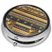 Egyptian Pharaonic Frescoes Round Pill Box - 3 Compartment Travel Organizer for Easy Meds on the Go - Buy Online on GoSupps.com