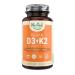 Nested Naturals  Vitamin D3+K2 | Supports a Healthy Immune System Heart & Strong Bones | 100% Vegan & Non GMO | 5000 IU Vitamin D3 from Lichen with 100 mcg Vitamin K2 MK-7-60 D3K2 Capsules