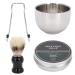 Shaving Tool Set 4 Piece Shaving Brush Set Men's Shaving Soap Brush Stainless Steel Shaving Bowl Rack Set