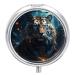 Round Pill Box Tiger Print 3 Compartment Medicine Pill Case Print Pill Organizer Decorative Metal Portable Pill Box Pocket Pill Box Style-4