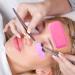 10 Rolls Breathable Eyelash Extension Tape with Silicone Pads and Cutter Dispenser - Pink/Purple - Buy Online on GoSupps.com
