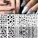 12 Nail Stickers Decals 3D Self Adhesive Black Panther Snake Print Tiger Cow Zebra Pattern Nail Polish Adhesive Decals Nail Stickers Designer Acrylic Nail Decoration Salon Nail Accessories Sticker Set Sp222-233 Black Col...