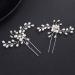 SHEGIRL Bridal Wedding Hairpin Set - Delicate Pearl Rhinestone Headpiece for Women (2PCS, Silver) - Buy Online on GoSupps.com