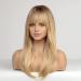 HAIRCUBE Long Ombre Blonde Wig with Bangs - Synthetic Hair for Women - Buy Online on GoSupps.com
