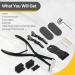 Gomake Tape in Hair Extension Tools Kit - Stainless Steel Sealing Clamp Plier, Tape Remover Scraper, Hair Clips & Styling Tools | For Human Hair Extensions - Black - Buy Online on GoSupps.com