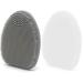 Yeadmal 2-part face brush silicone facial cleaning brush silicone face scrubber facial cleaning brush soft face brush for women and men (white+gray)