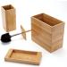 Bamboo Bathroom Trash Can Set - 3 Piece Set by A Better Way Home Products - Buy Online on GoSupps.com