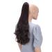 CAISHA 60cm Hairpiece Ponytail Braid Ponytail Hair Extension Voluminous Slightly Wavy Dark Brown H50 dark brown #4A H50