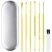 Ear Cleaning Kit Safe Ear Wax Removal Tool Earwax Removal Kit Easy to Use Painless Ear Pick with Storage Box and Cleaning Brush (Gold)