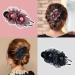 Dizila 4 Pack Sparkly Crystal Mesh Double Flower Hair Clips | Decorative Pearl Hair Barrettes for Women and Girls - Buy Online on GoSupps.com