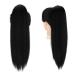 Fine Ponytail Extensions - Long Straight Drawstring Hair Extension 50 cm Natural Black - Buy Online on GoSupps.com