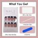 Almond False Nails Short 24Pcs in Black French Design - Elegant Stick on Nails for Women and Girls - Buy Online on GoSupps.com
