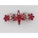 Red Rhinestone Crystal Flora Hair Barrette Clip - Elegant Faship Hair Accessory - Buy Online on GoSupps.com