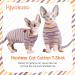 Hairless Cat Summer T-Shirt - Soft Breathable Cotton Clothing for Sphynx & Rex Breeds | Skin-Friendly Pet Pajama Jumpsuit (4.4-5.5lbs) - Violet - Buy Online on GoSupps.com