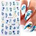 Nail Art Stickers Decals Blooming Smoke Design Nail Decals Self-Adhesive Marble Golden Wave Stripe Line Nail Art Supplies for Nail DIY Decoration 5D Nail Accessories for Women French Nail Design 5d_marble