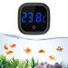 Brifit aquarium thermometer digital gluing-on mini thermometer aquarium LED display & touch screen high precision electronic water thermometer temperature meter aquarium for fresh water marine 1 piece black