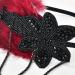 1920s Rhinestone Flapper Headbands Feather Beaded Headpiece Roaring 20s Hair Bands Art Deco Party Hairbands Great Hair Accessories with Chain Black - Buy Online on GoSupps.com