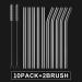 HeykirHome 10-Pack Disposable Glass Straw Size 8.5''x10 MM Including 5 Straight and 5 Bent with 2 Cleaning Brush- Perfect For Smoothies  Tea  Juice 10Pack+2Brushes - Buy Online on GoSupps.com